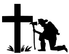 Firefighter praying
