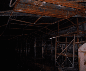 Heat damage to rack storage in the tunnel.